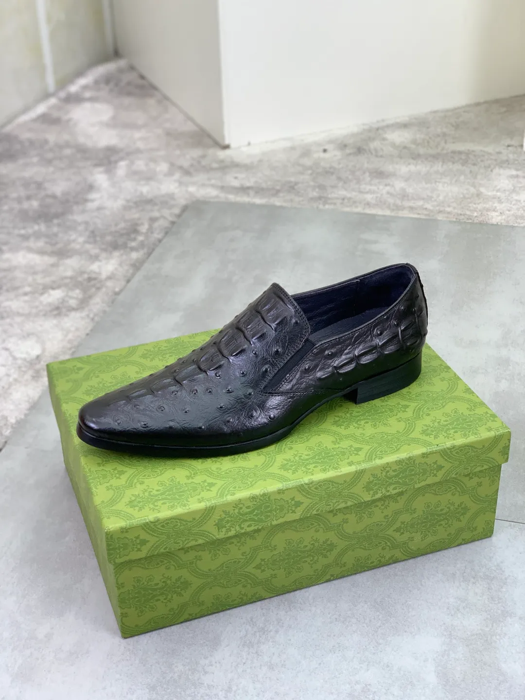 Men's Men's Shoes 💰P500 [New Style] 💰💎💎💎 [Gucci] GUCCI high-end men's formal business leather shoes, original order 1:1! Original imported high-end calfskin, original metal buckle, imported first-layer pigskin lining for feet, original high-end outsole, men's shoe size: 38-44